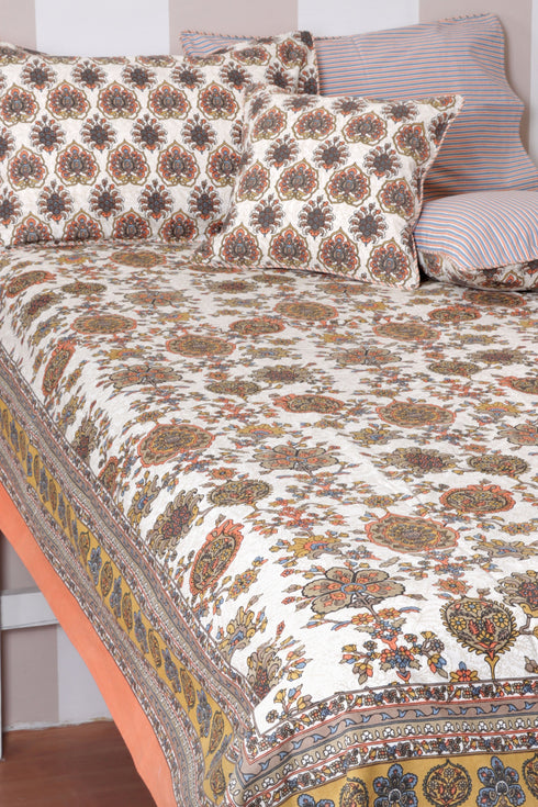 40s Cotton Pillow Cover in Floral Print